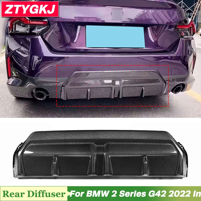 MP Style High Quality Dry Carbon Fiber Rear Bumper Diffuser Lip Trim For BMW 2 Series G42 Tuning 2022 Up