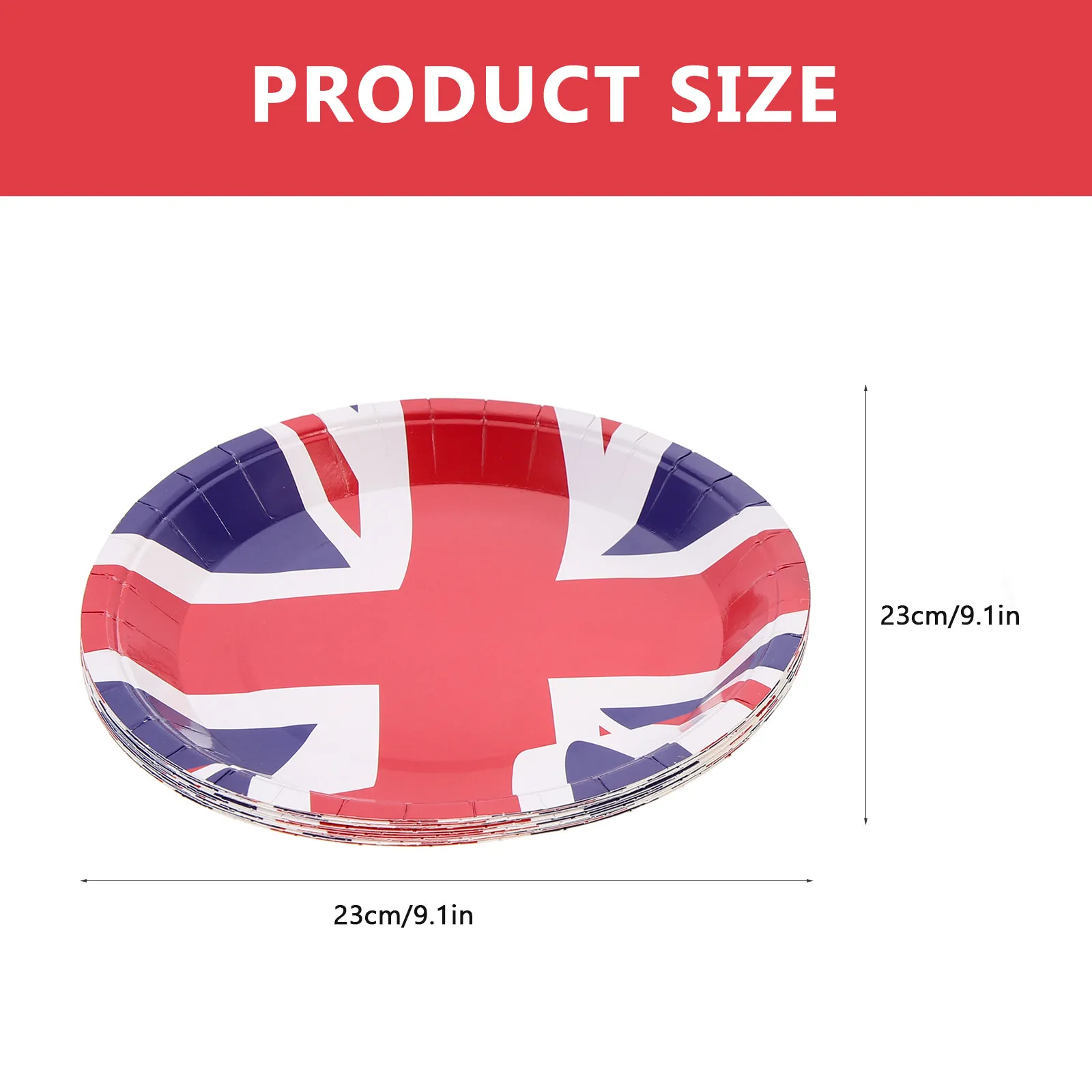 1Set Decorative Paper Plates For Graduation Party Supplies Event Planner British Themed Cup Uk Union Jack Design