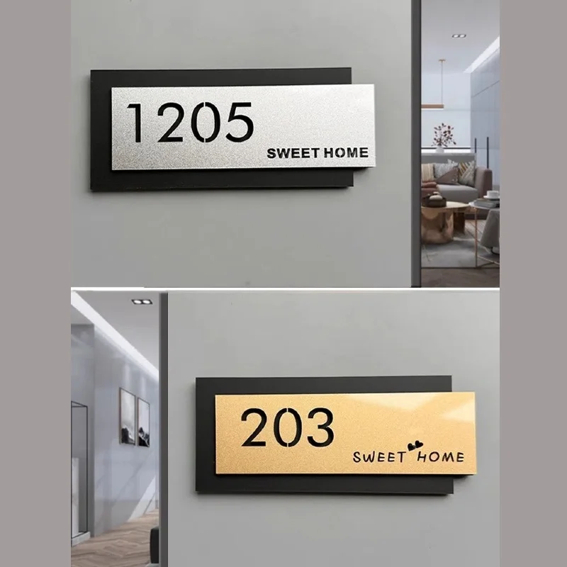 تخصيص الاكريليك رقم المنزل الحديث لوحة باب المنزل لشقة فندق مقهى بار مطعم مكتب غرفة تسجيل لوحة ديكور المنزل #2