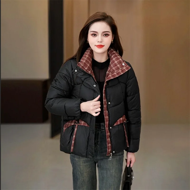 Fashion Short Cotton-padded Coat Ladies Winter 2025 New Thick Down Jacket Women Parkas Casual Outcoat Western Style Overcoat Top