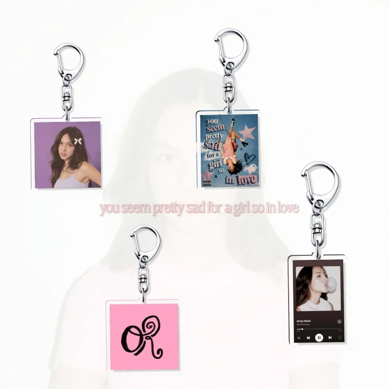 OR3 Olivia Drop Dead Singer Pretty Girl Icon Keychain Cute Gift Key Chain Bag Charms Souvenir Creative Pendant Album Jewelry