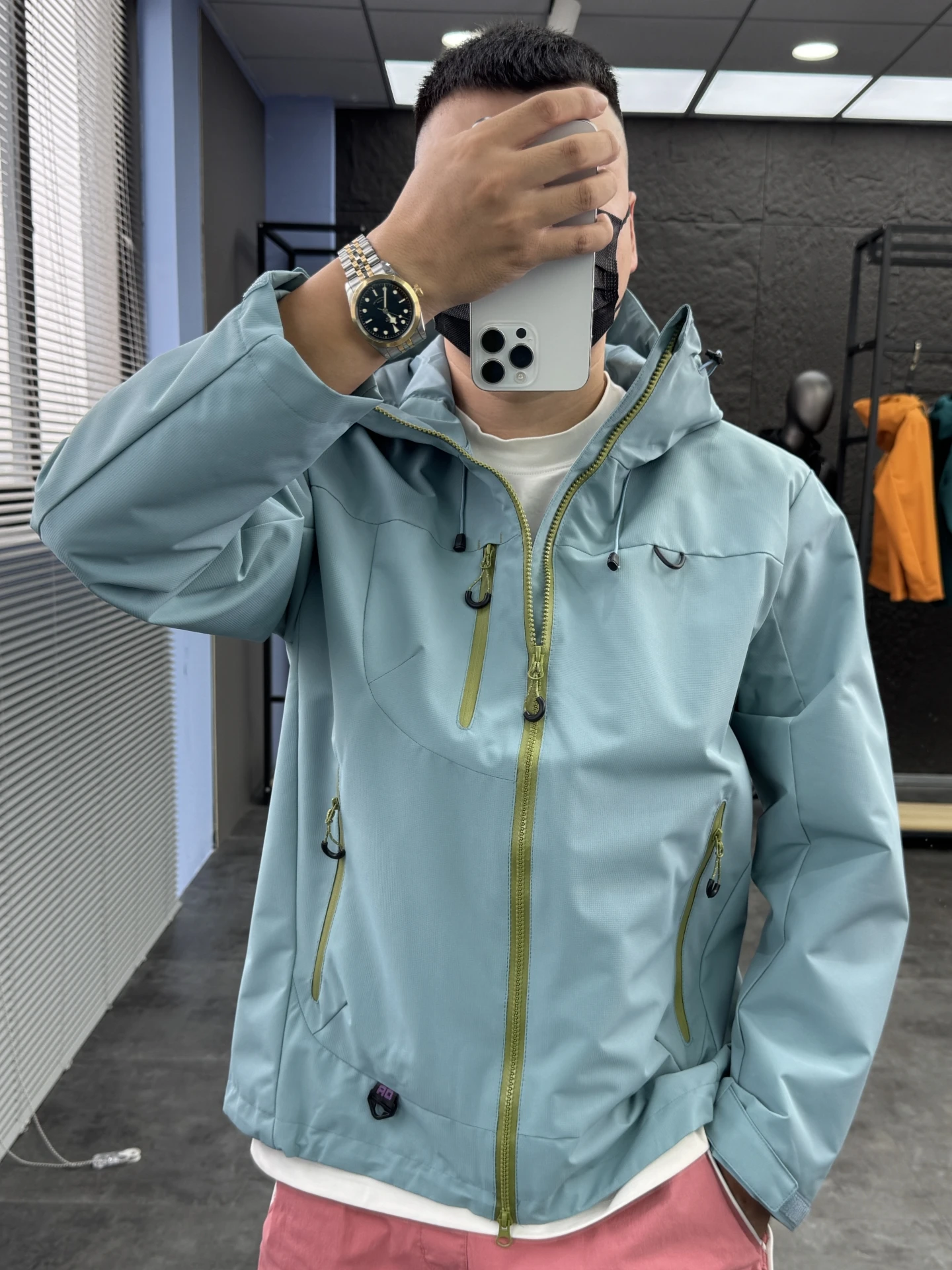 

Уличная повседневная куртка с капюшоном, мужская и женская свободная посадка, дышащая водонепроницаемая куртка из полиэфирного волокна, длинная куртка на молнии све