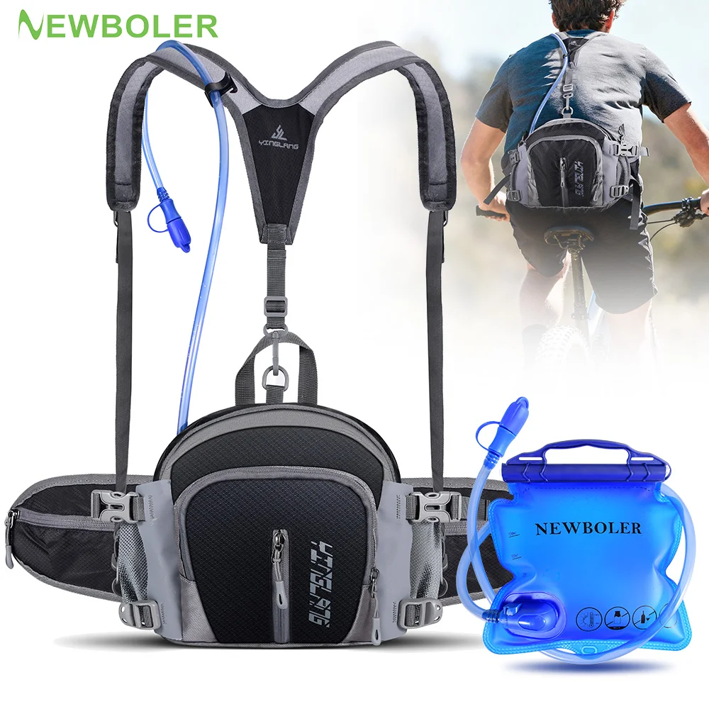 

NEWBOLER Outdoor Sports Waist Bag with Water Bottle Large Capacity Running Cycling Waist Bag Backpack Multi-functional Waist Bag
