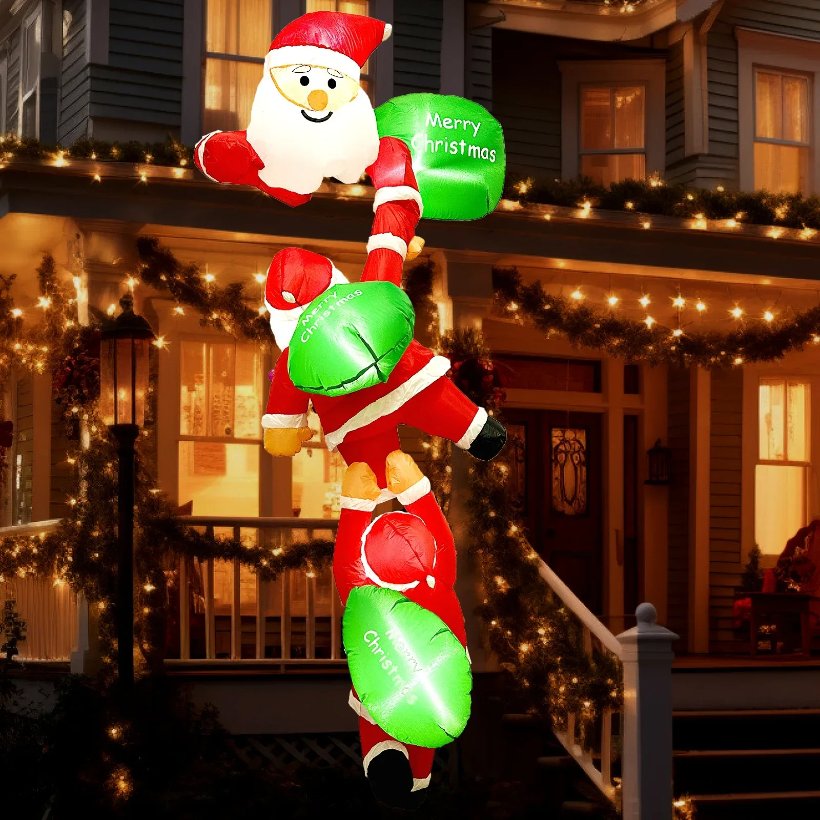 

Large Christmas Inflatable Models Santa Claus Snowman Outdoor Decoration Windproof Vacation Party in The Courtyard