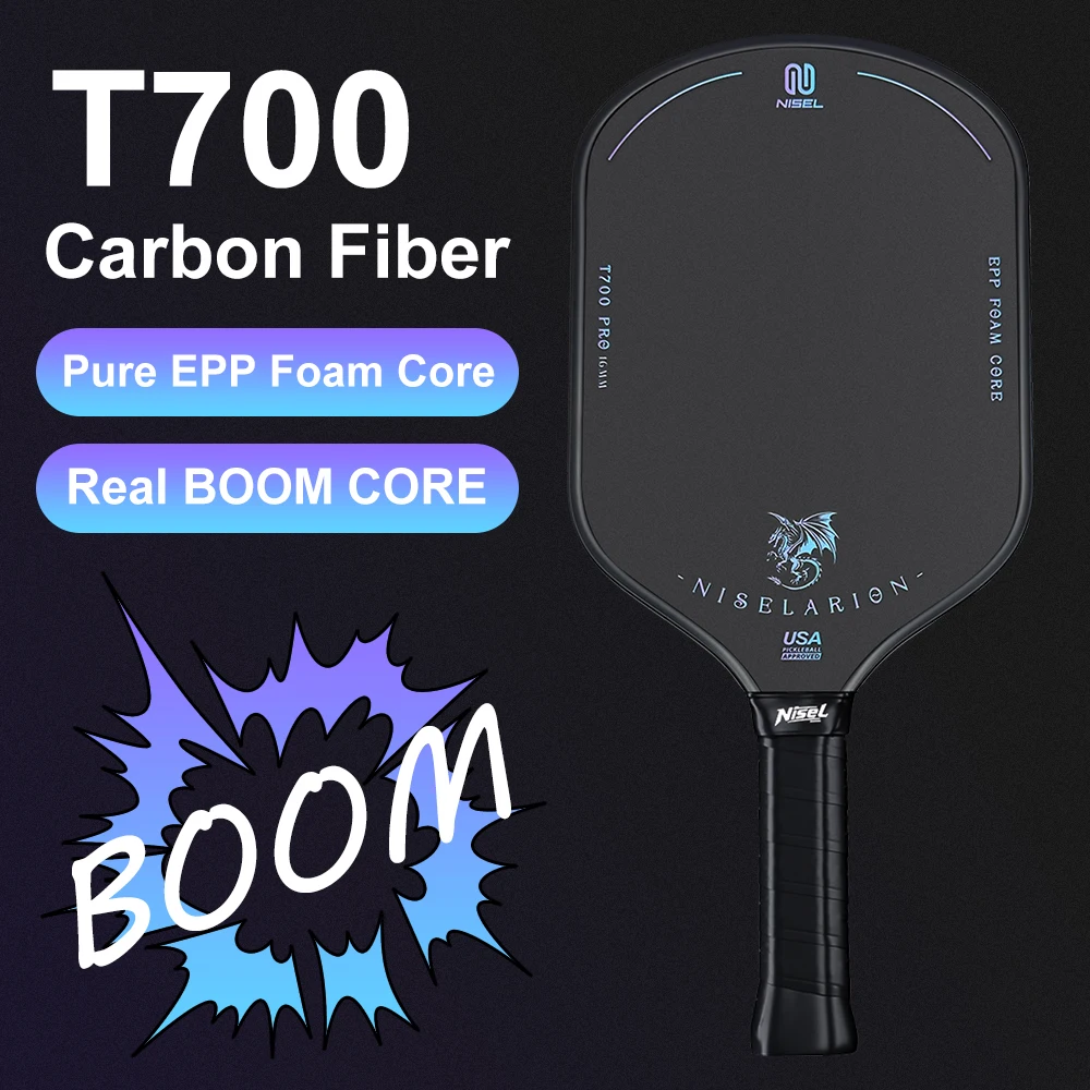 boom-core-pickleball-paddle-foam-core-durable-eastman-t700-carbon-fiber-surface-high-friction-versatile-control-power