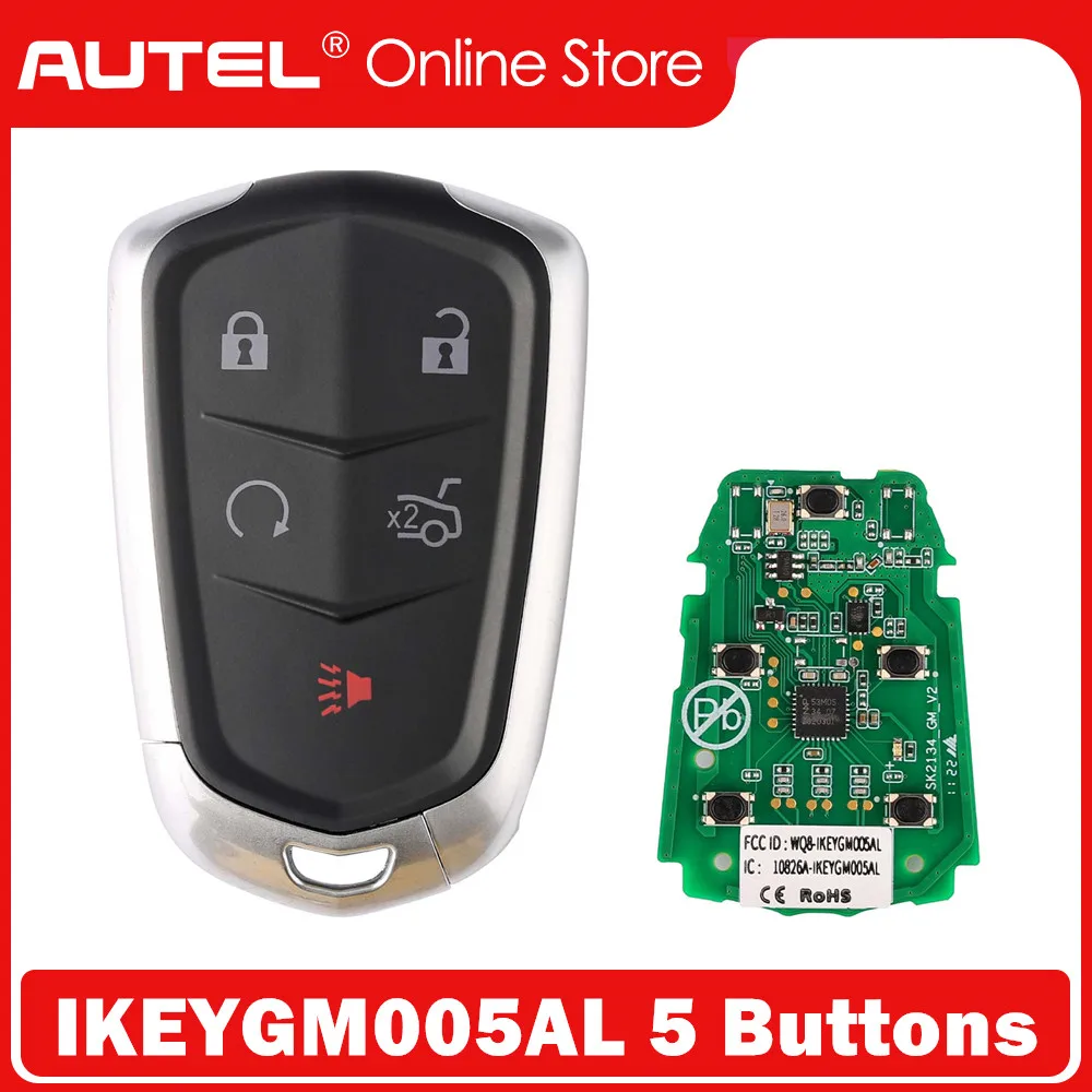 

AUTEL MAXIIM IKEY Premium Style IKEYGM005AL for GM Cadillac 5 Buttons Universal Smart Key (Remote Start/ Trunk)