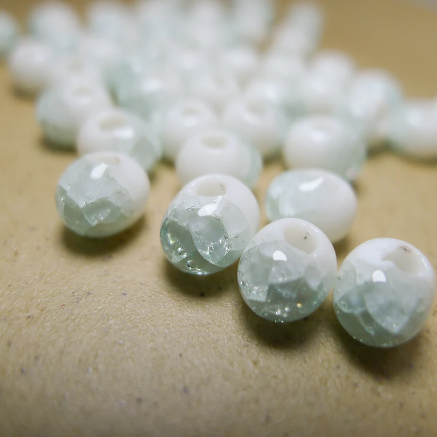 6# 100pcs Jingdezhen Ceramic Beads  Oblate  Yoga Procelain Bead For Jewelry Making 6mm  Beads #A513A