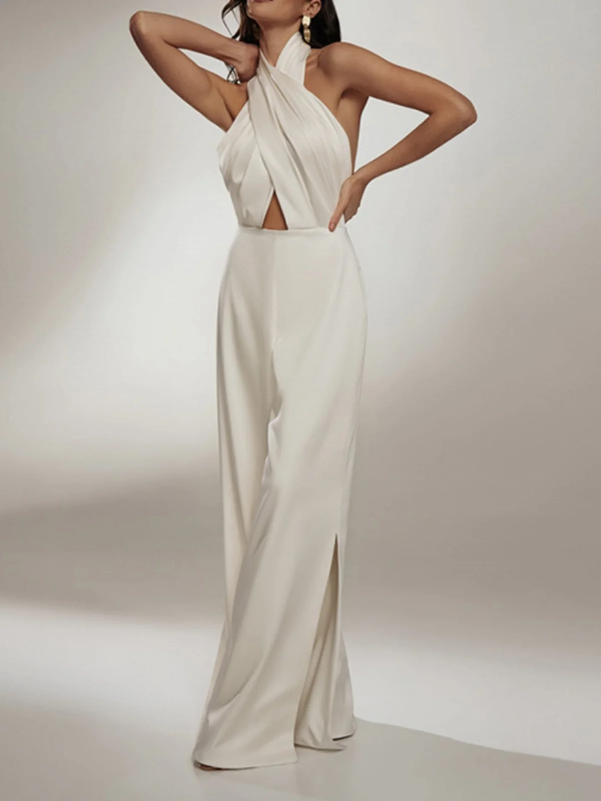 

Faionable Svel Neline Sexy Bal Jumpsuit Dr High Waist Long Pants Street Sle Casual Wear
