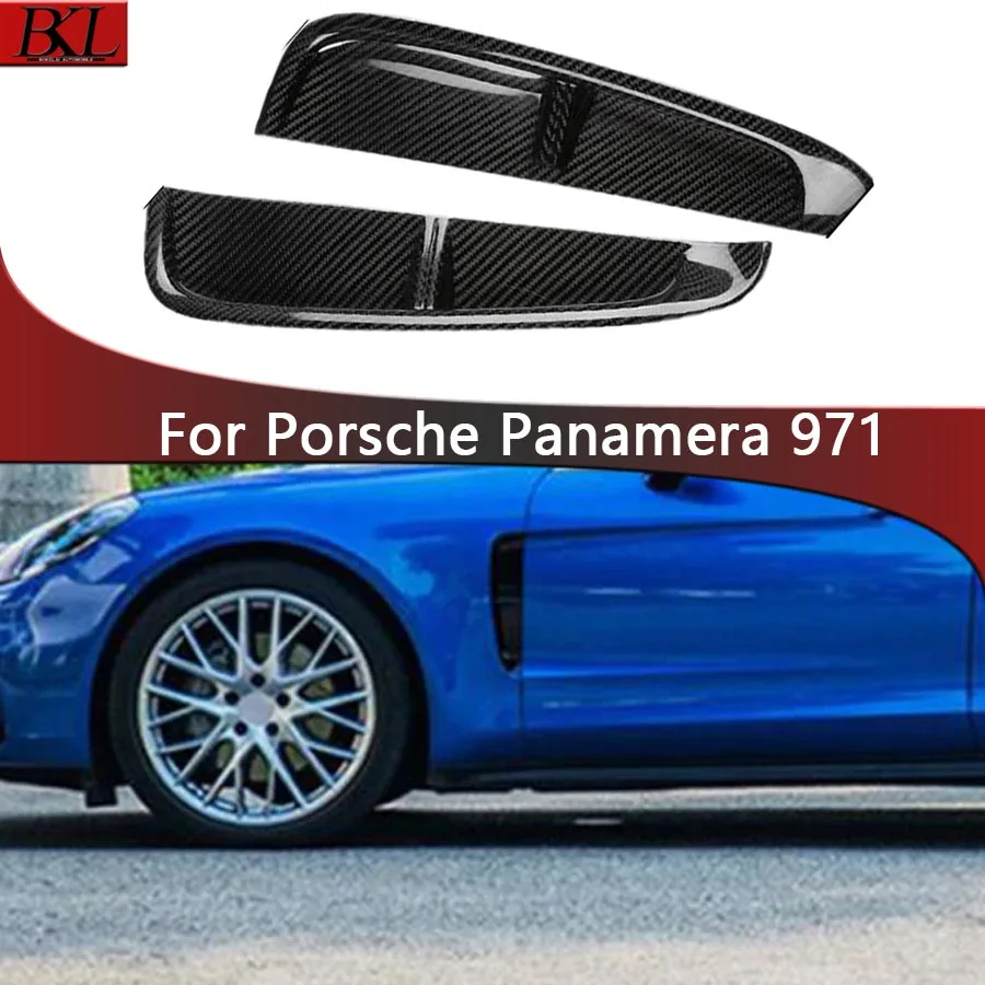 Carbon Fiber For Porsche Panamera 971 2017-IN  2PC Set Auto Fender Side Air Vent Side wind knife Outlet Cover Upgrade body kit