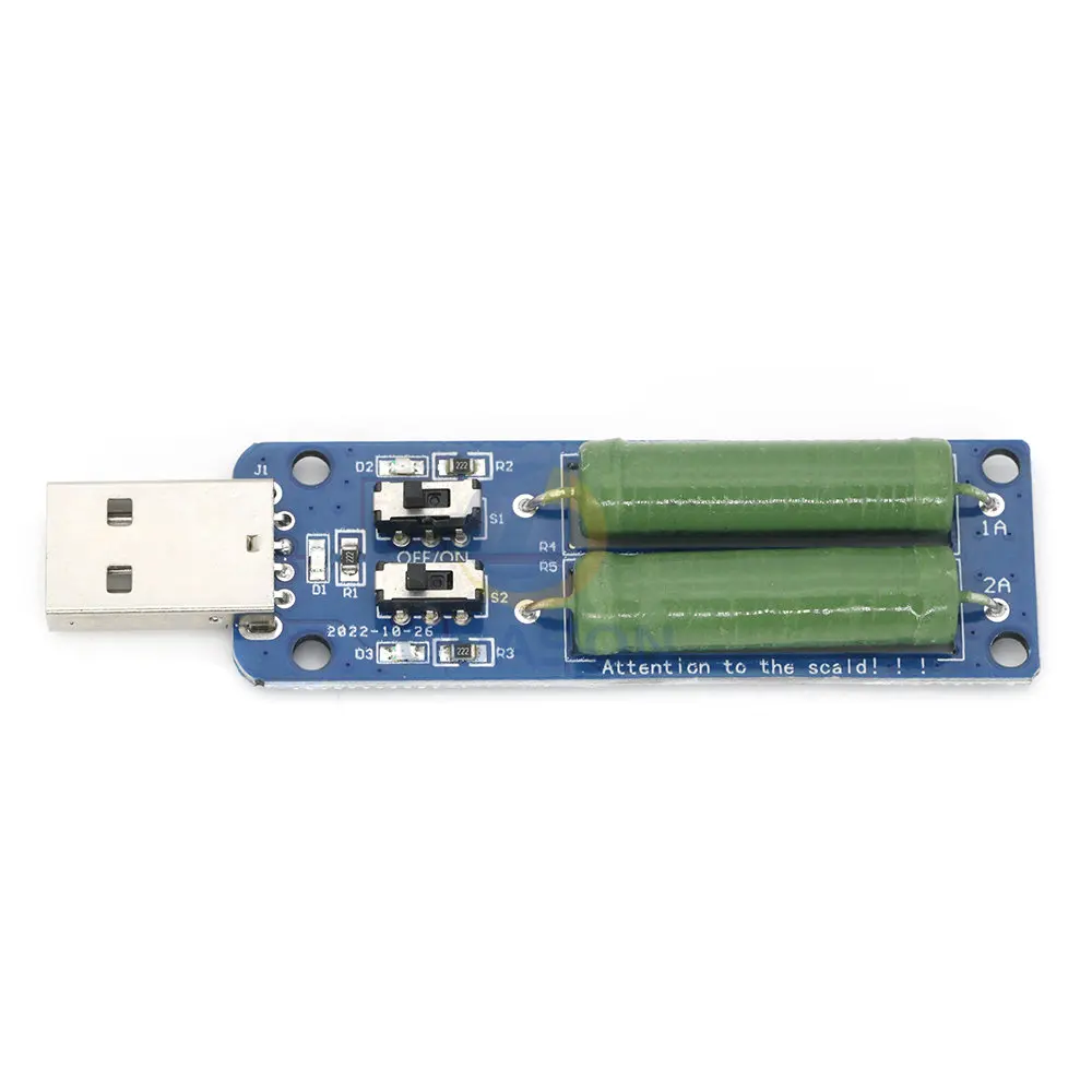 Usb resistor carga eletrônica com interruptor ajustável 3 corrente 5v resistência tester