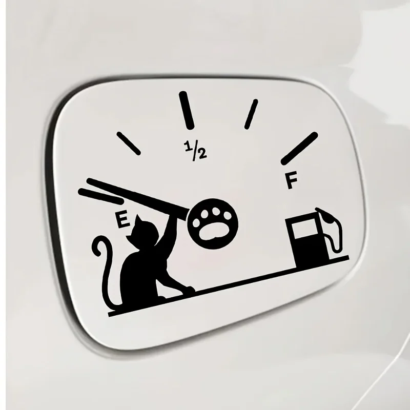 

Cute Cat Dog Fuel Gauge Sticker Waterproof Sunproof Vinyl Decal for Car Gas Tank Cover | Scratch Protection Decoration