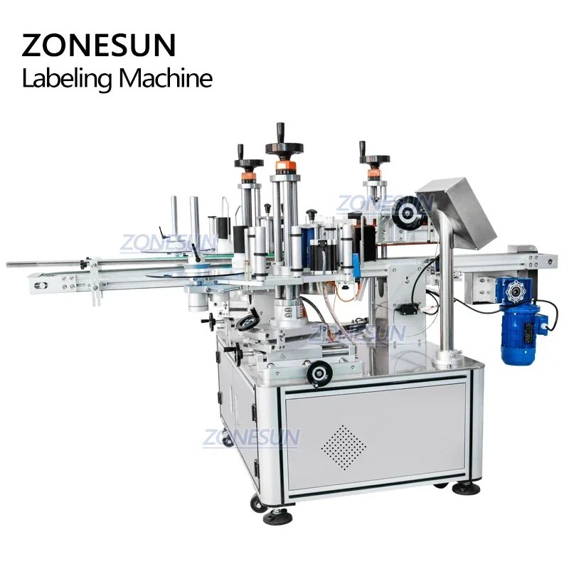 ZONESUN ZS-TB833D Double Size Folding Carton Anti Tamper Adhesive Sticker Packing Automatic Sealing Corner Labeling Machine