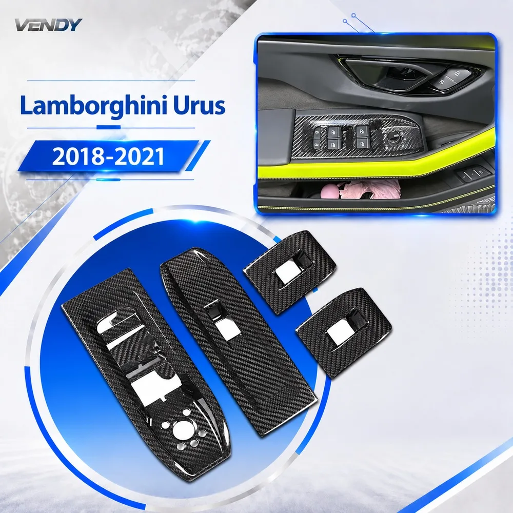 Real Carbon Fiber For Lamborghini Urus 2018-2021 Window Switch Frame Cover Trim Modified Parts Accessories