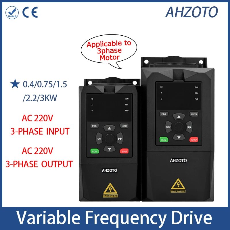 

220 В VFD 0,4 кВт-3 кВт трехфазный вход 220 В трехфазный выход 220 В для промышленного контроллера скорости двигателя привод переменного тока