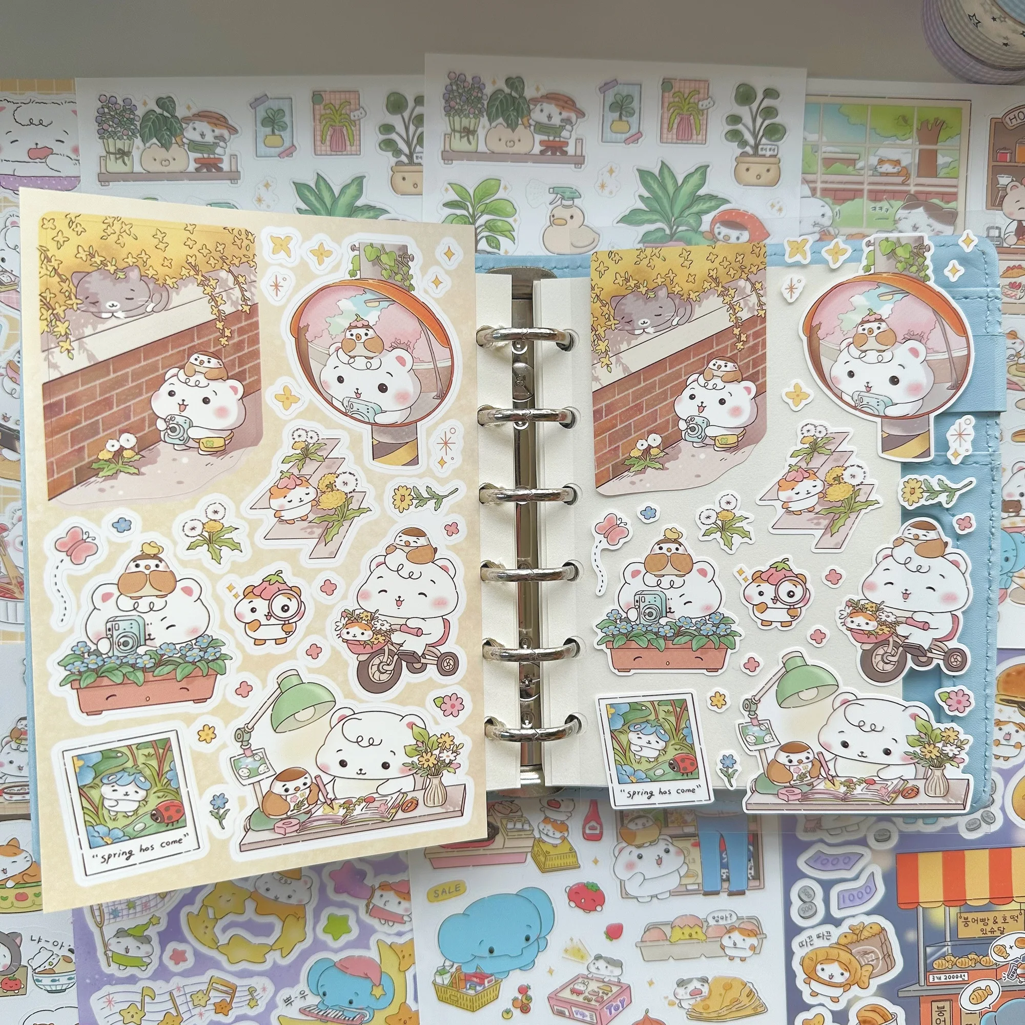 1/8PCS Korean Kawaii Fluffy Hamster Stickers Cute Cartoon Animal Stickers Hand Account Diary Scrapbook DIY Decorative Stickers view 5
