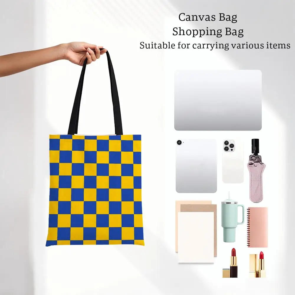 pattern textile C-Checkered Pattern Storage Bags Printed Series Shoulder Bag Portable Daily Lightweight Tote Bag