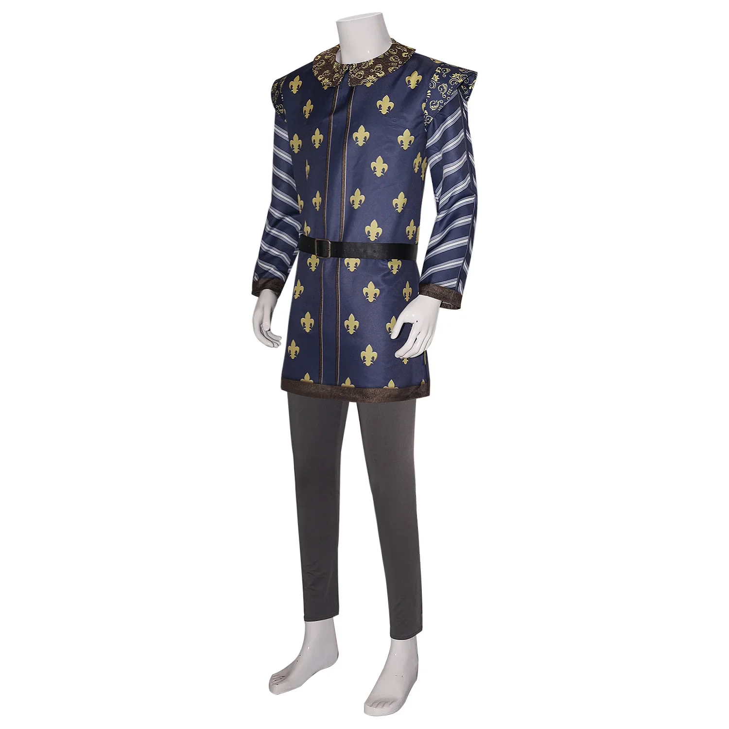 Shrek3 Prince Charming Top and Pants with Belt Cosplay Costume Halloween Masquerade Carnival Party Outfits for Men