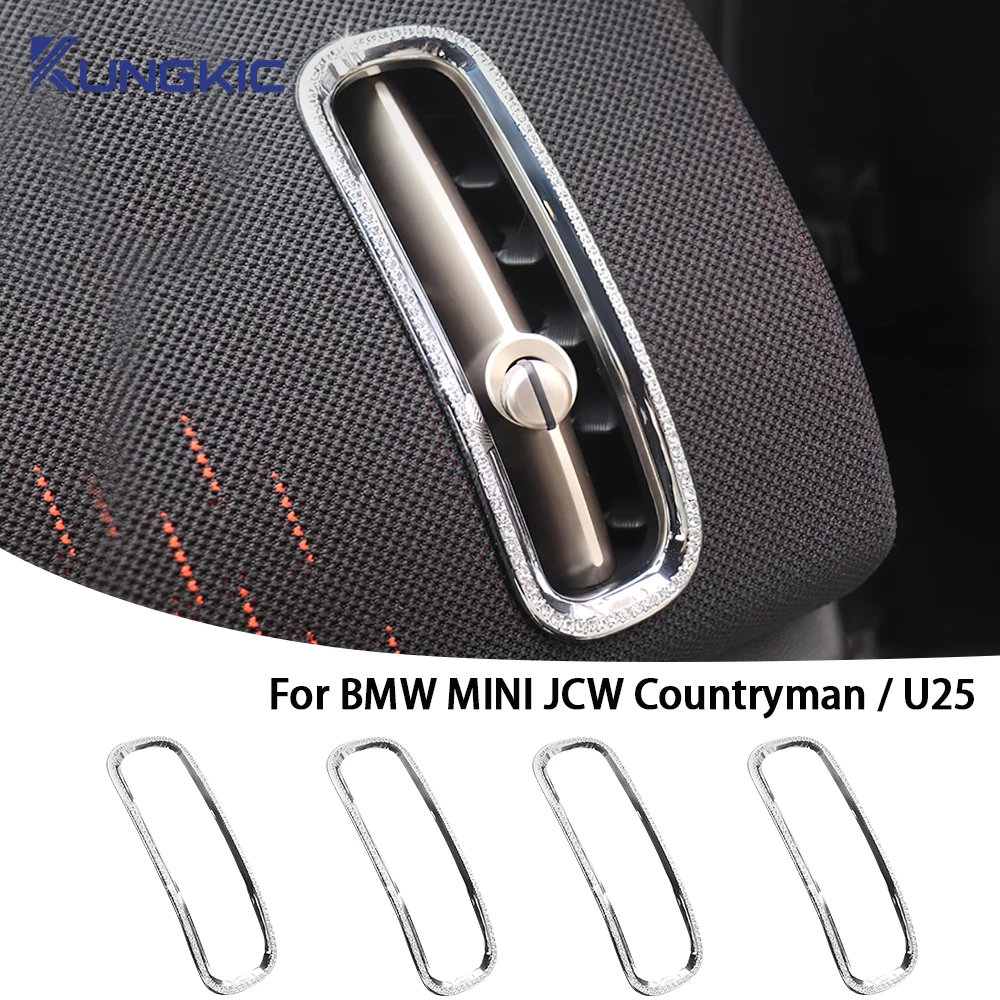 

Car Dashboard Side Air Outlet Vent Cover Frame For Mini Cooper JCW Countryman U25 2024 2025 Crystal Artificial Diamond Sticker
