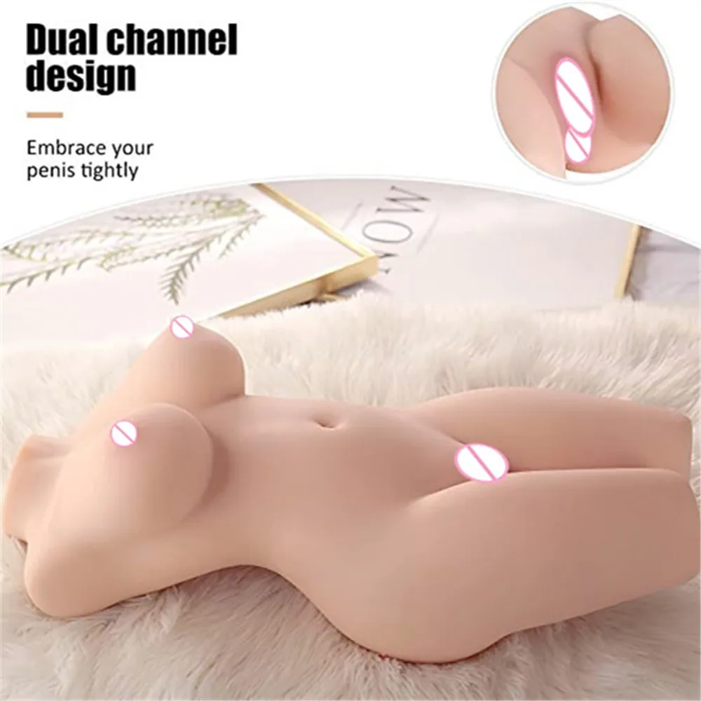 Real Half Sex Doll Male Masturbators Silicone Realistic Pussy Vagina Simulator Anal Boobs Ass Toys for Adults for Men 18 Sex Toy