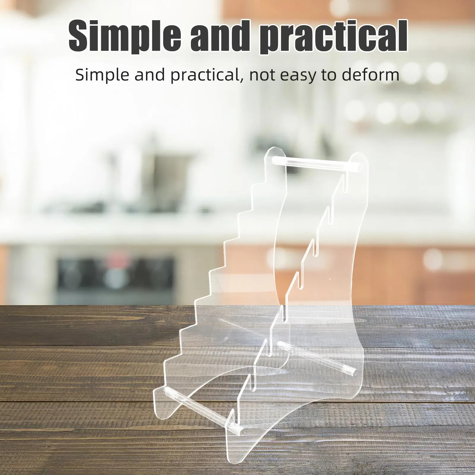 Kitchen Knife 8-Tier Acrylic Transparent Display Stand Organizer Storage Rack Clear Holder Showcase for Culinary Shop Tabletop