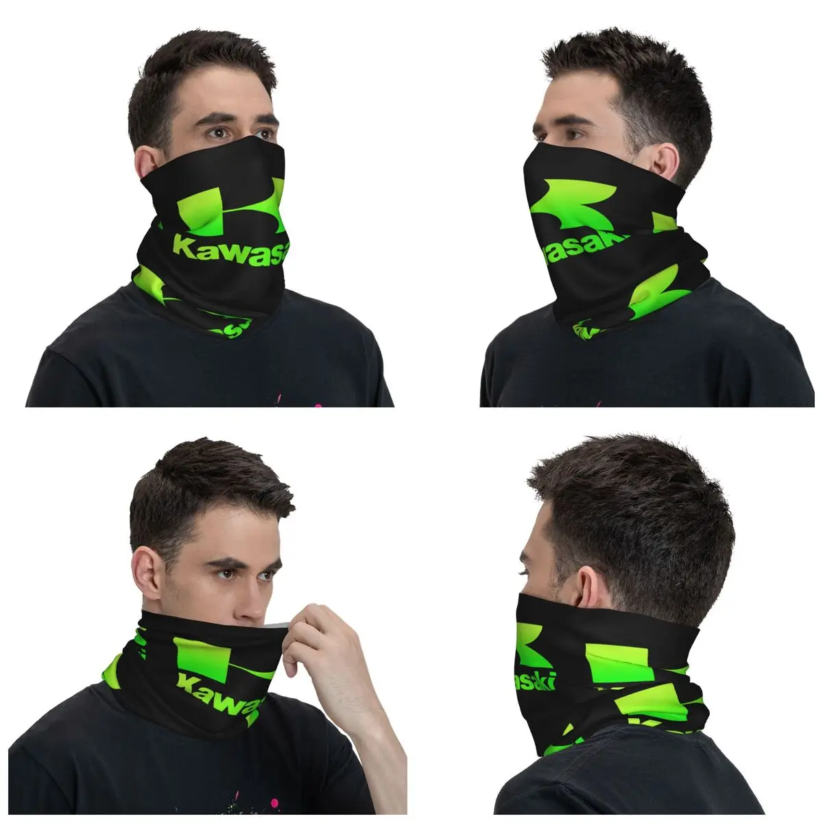 Motorcycle Racing Bandana Neck Cover Printed Kawasakied Wrap Scarf Warm Headwear Outdoor Sports Unisex Adult All Season