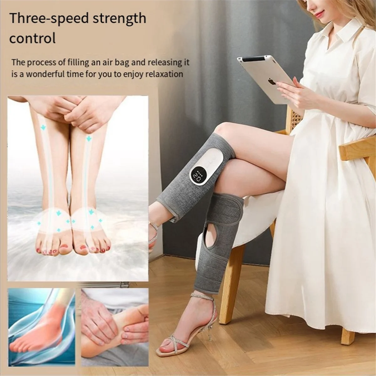 

X11AA Leg Massager for Circulation and Pain Relief,Calf Air Compression Massager with Heat,Easy to Use,Muscle Relaxation,Gray