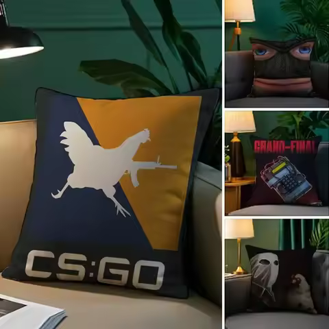 Funny CS GO 2 Pillow Case Plush Fabric Soft Pillowcase Double Sided Print Sofa Cushion Cover Throw