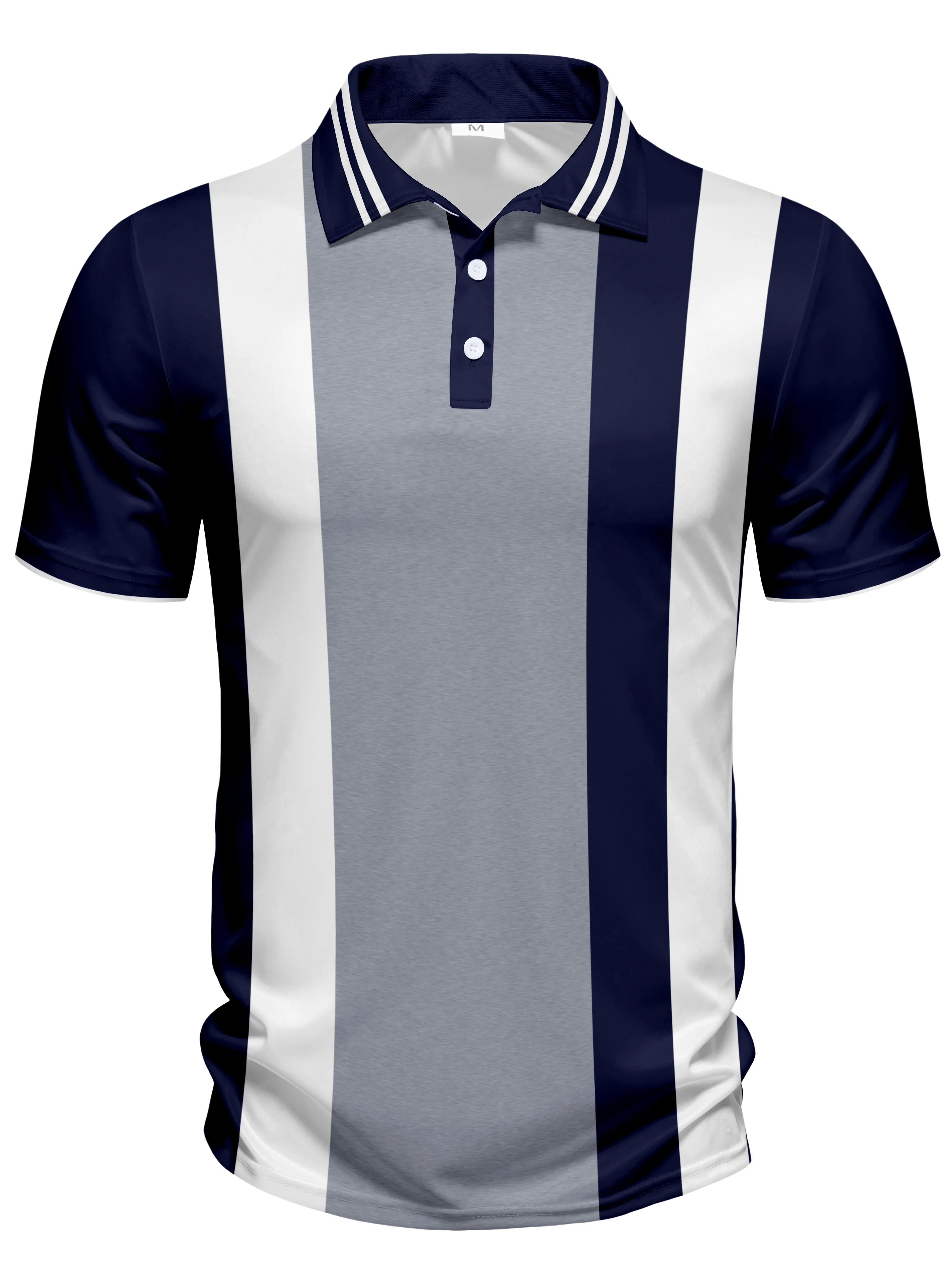 Summer Fashion Men's Polo Digital Printed Short-Sleeved Polo Collar Button Top Can Be Machine Washed