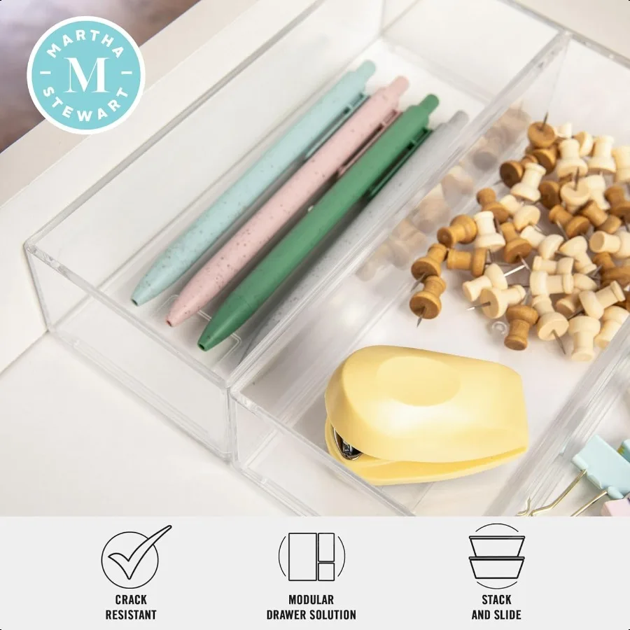 Настольный органайзер для хранения Martha Stewart Brody, пластиковый органайзер-органайзер для офисной кухни или туалетного столика 3.