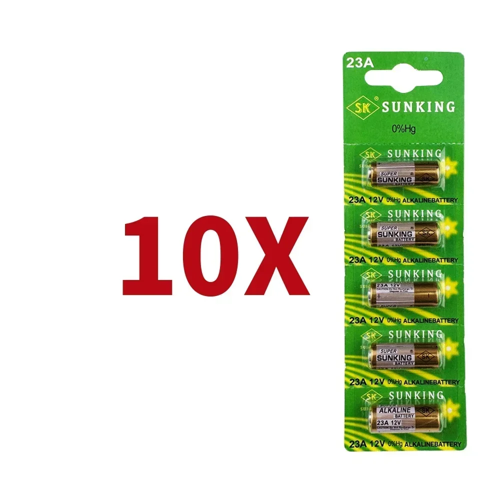 12V 23A 5PCS/1Card Dry Cell Alkaline Battery A23 23A 23GA A23S E23A MS21 V23GA GP23A LRV08 For car Alarm Remote Control Doorbell