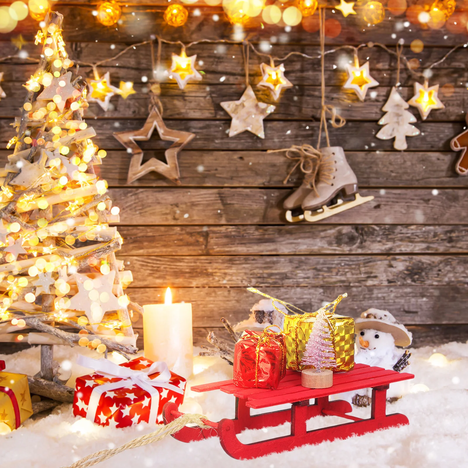 2 قطعة ديكور عتيق لعيد الميلاد زينة عيد الميلاد الاصطناعية الحلي التقليدية #4