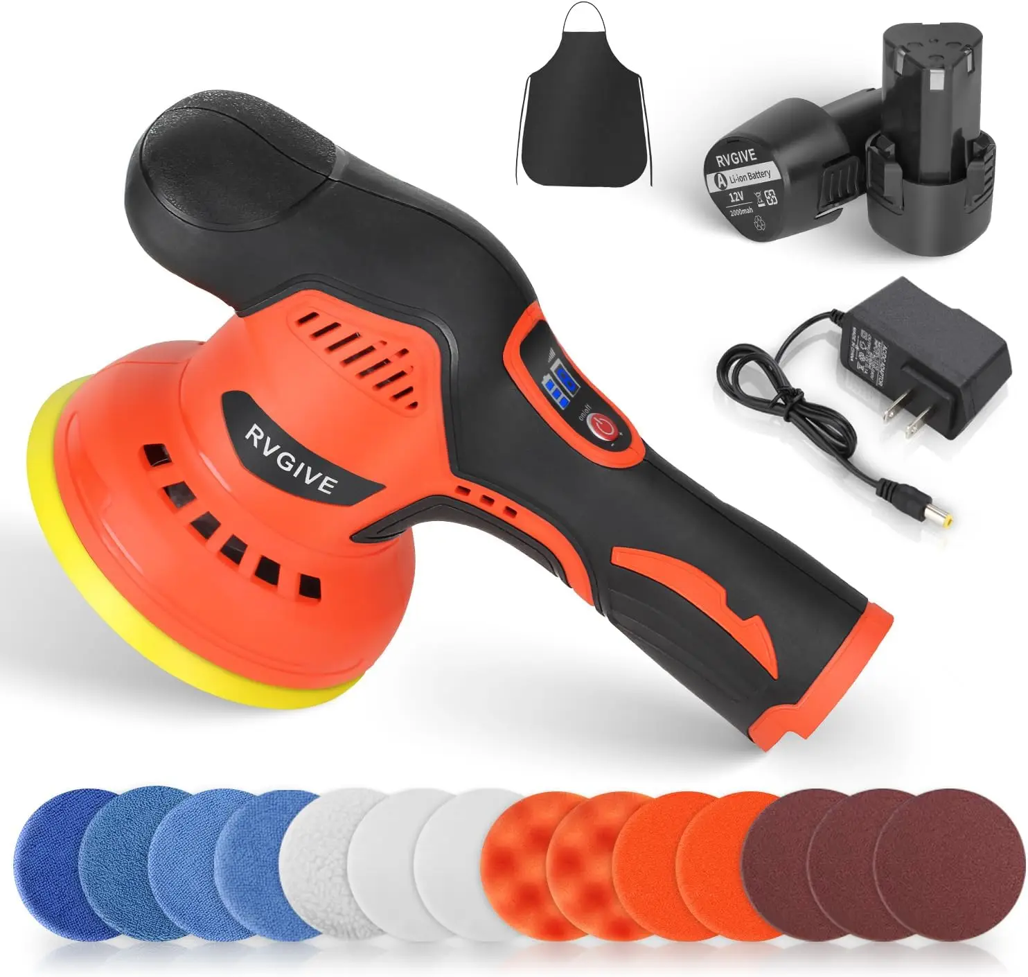 

Беспроводная автомобильная буферная полировальная машина, 12 В, бесщеточная, 8-скоростная переменная, 2800-5500 об/мин, для полировки автомобилей и лодок, детализация, вощение, царапины