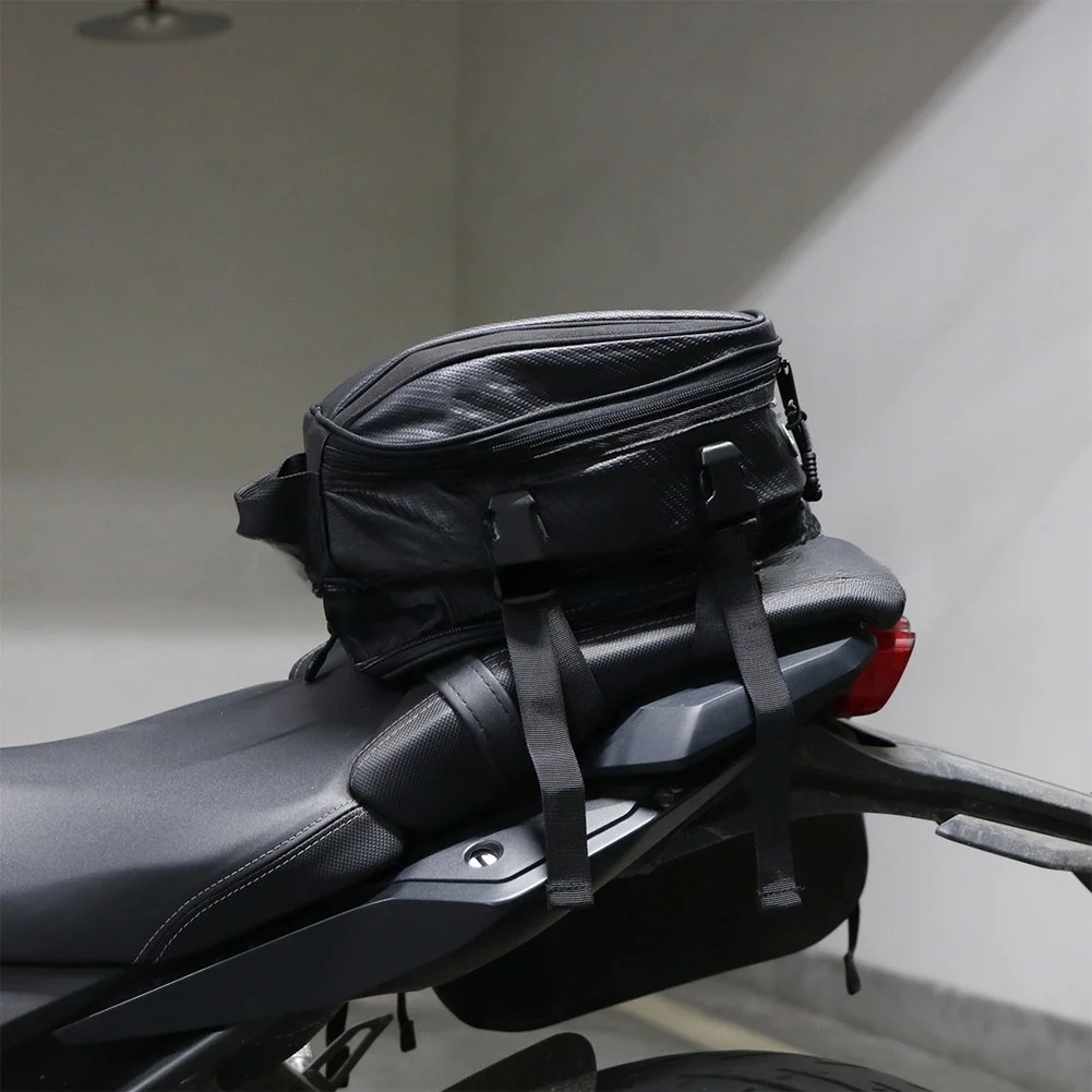 

Large Capacity Waterproof Motorcycle Tail Bag Oxford Rear Seat Storage Luggage Pack With Rain Cover For Touring Commuting Riding