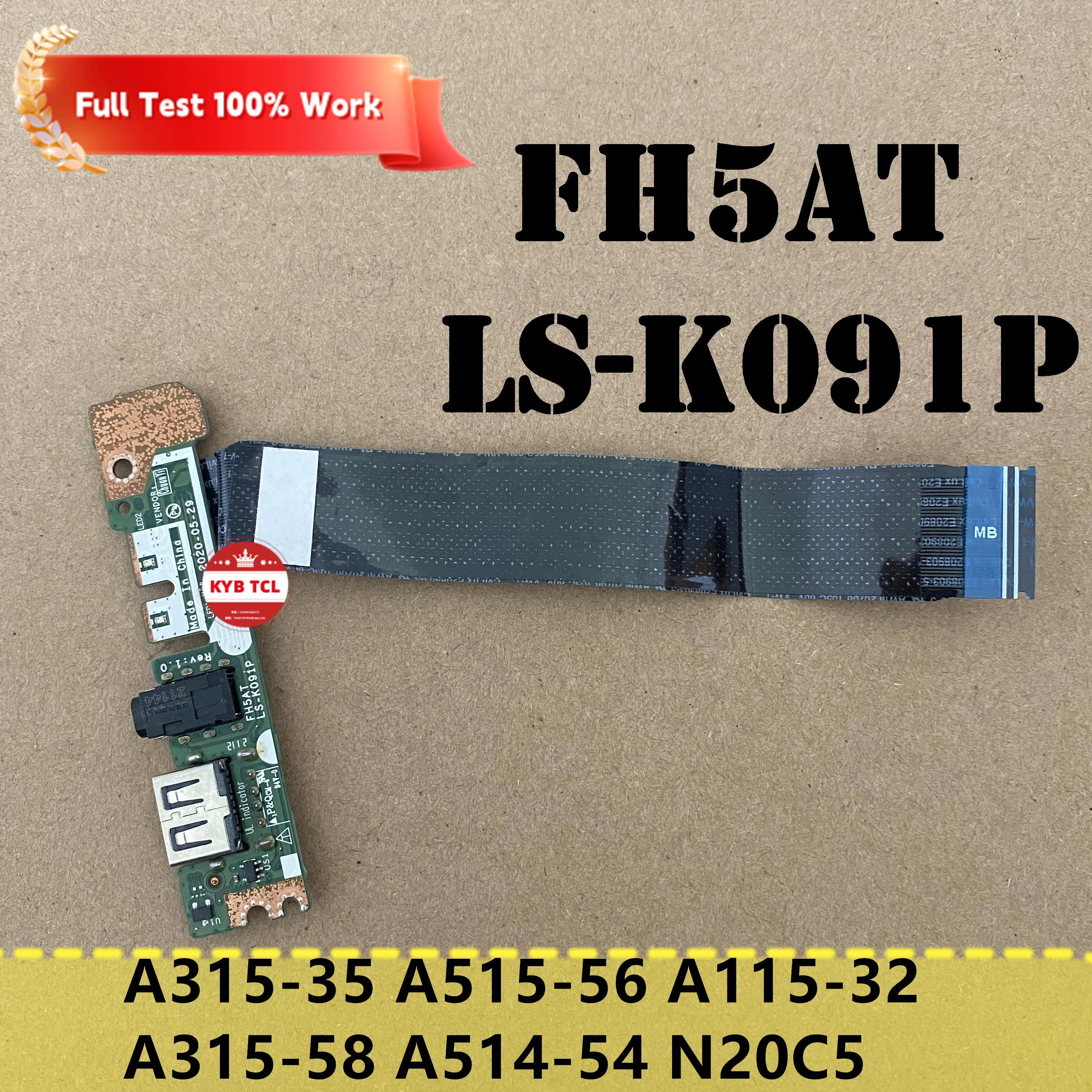 For Acer A315-35 A515-56 A115-32 A315-58 A514-54 N20C5 Laptop USB Audio Board Or Cable Notebook FH5AT LS-K091P NBX0002PF00