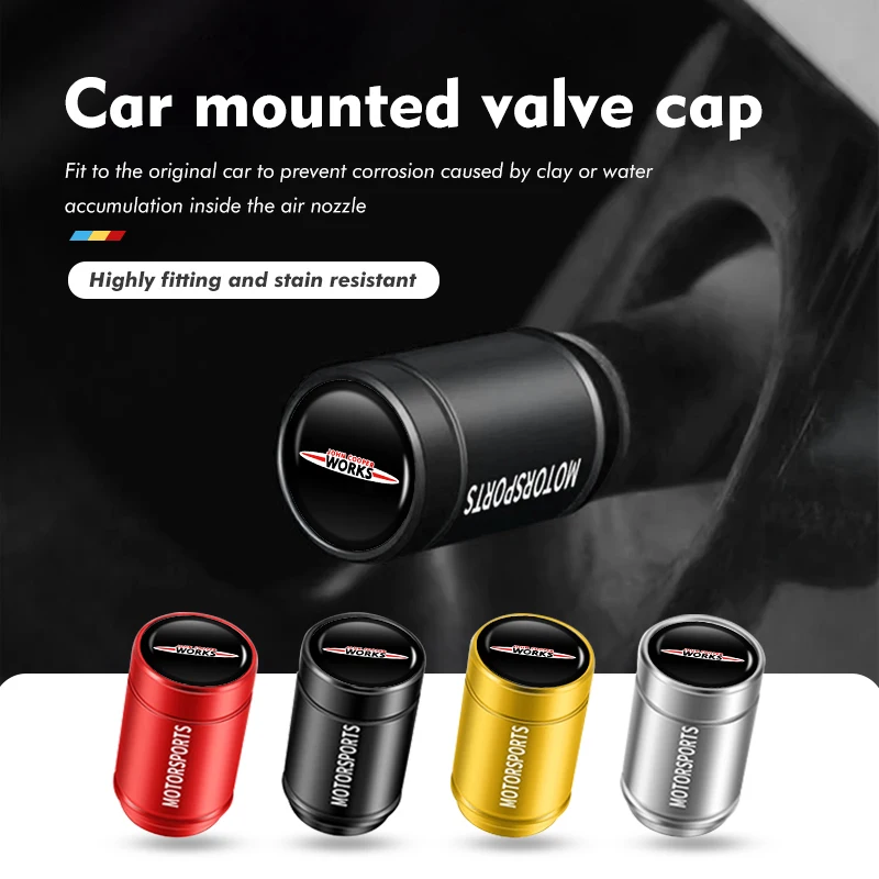 4pcs Car 3D Aluminum Alloy Wheel Tire Valve Cap Accessories For MINI Cooper Works R56 F56 R53 R60 Clubman JCW Countryman