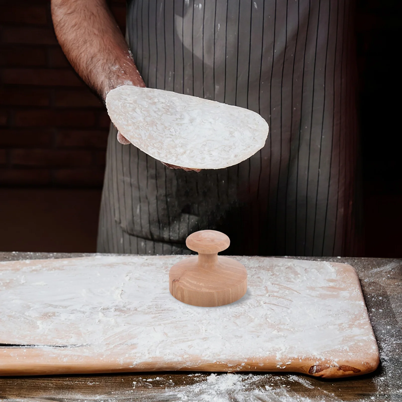 

Wooden Tortilla Maker Press Easy Shaping Versatile Baking Tool DIY Home Kitchen Bread Flatbreads