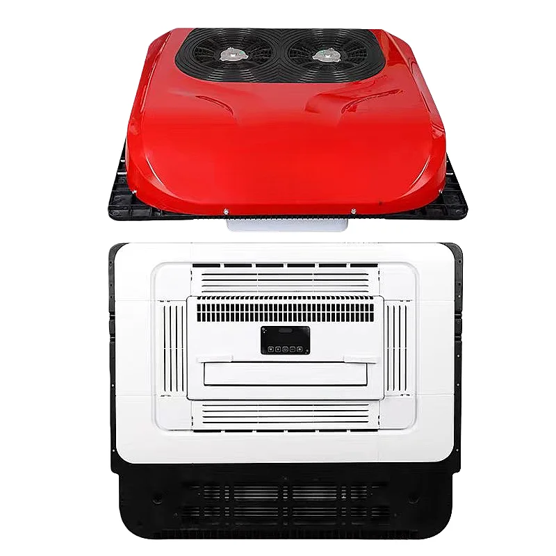 

Battery 24v 12v Semi Truck Ac Unit Rooftop Air Conditioner Camper Roof Mounted Parking Air Conditioner for Van Tractor Rv Cars