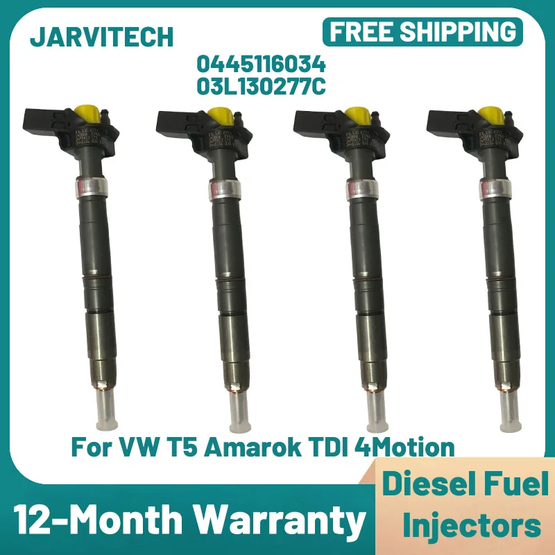 Nuevo inyector de combustible diésel 0445116034 para VW Volkswagen Amarok 2.0 TDI 4Motion / BiTDI Multivan 0445116035 03L130277C