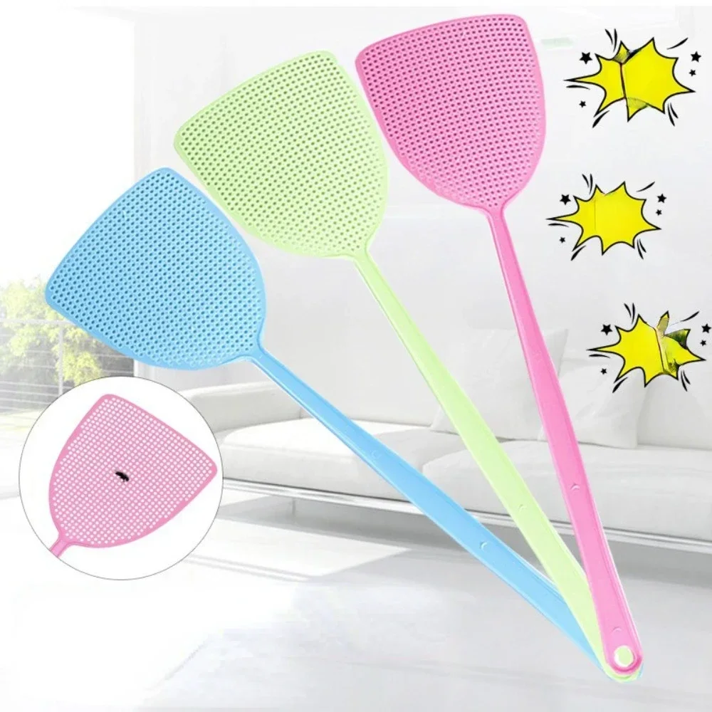 50pcs Explosive Plastic Fly Swatter PP New Material Household Non Rotten Manual Extended Handle Fly and Mosquito Swatter