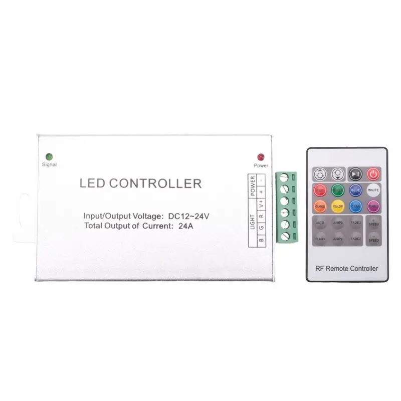 LED Controller 12-24V Low Pressure RF Colorful 20-Key Remote Control RGB Light Bar Dimming Controller