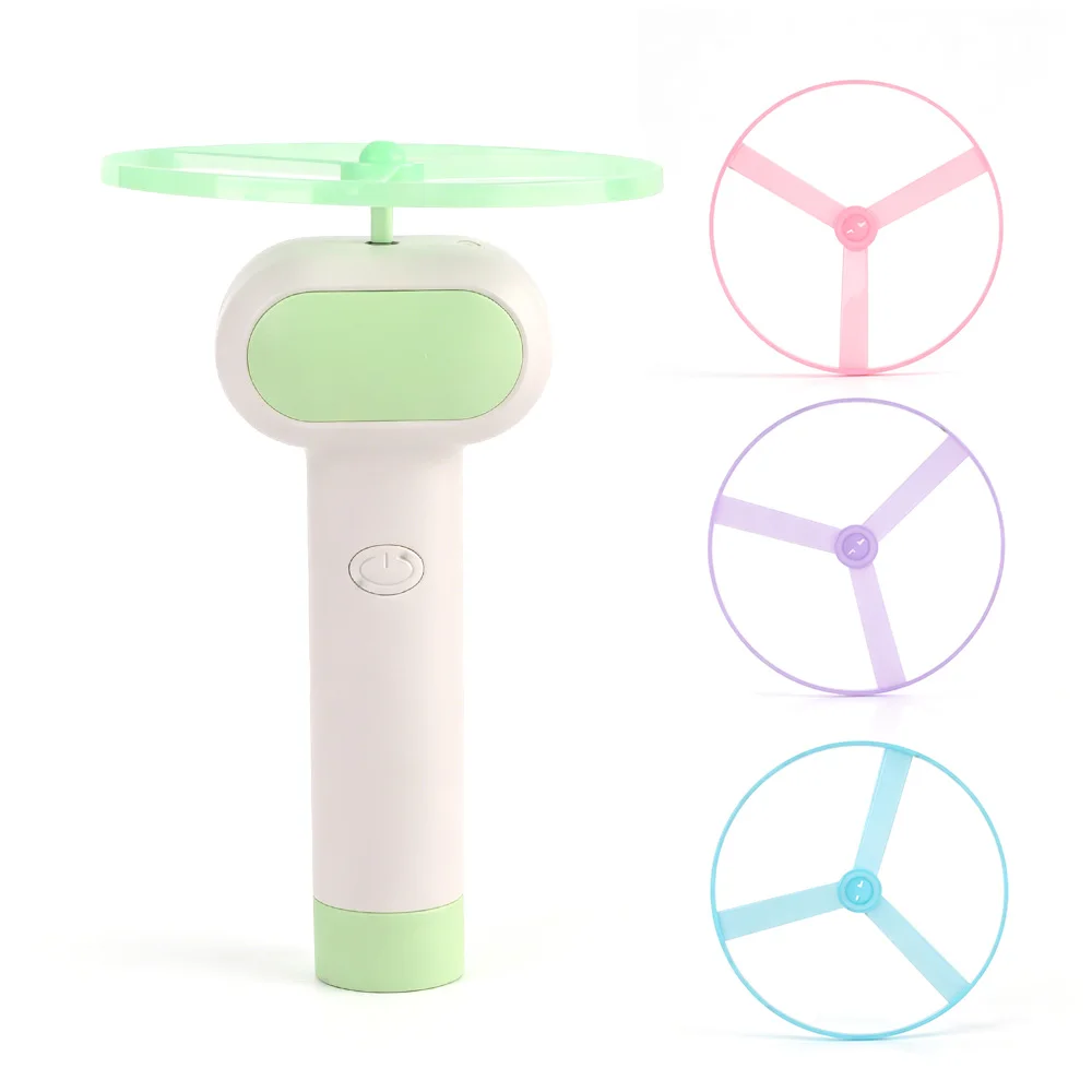 Interactive Cat Toy Flying Propeller Disc Launcher Gun Night light Flying Bamboo Dragonfly Saucer Pet Training Chasing Games