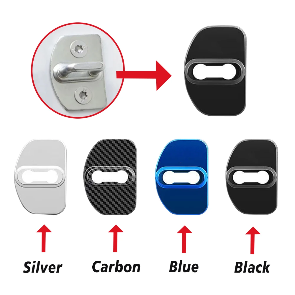 4PCS Stainless Steel Car Door Lock Buckle Protective Cover For Renault ESPACE Duster Captur Scenic Fluence Megane R.S Latitude