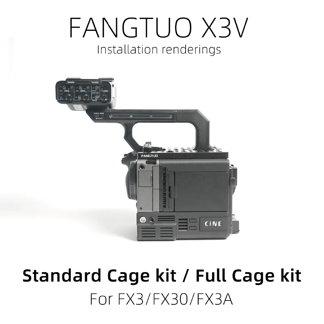 Fangtuo X3V Cineback Cage Kit, Standard / Full‑Cage for Sony FX3 FX30 FX3A
