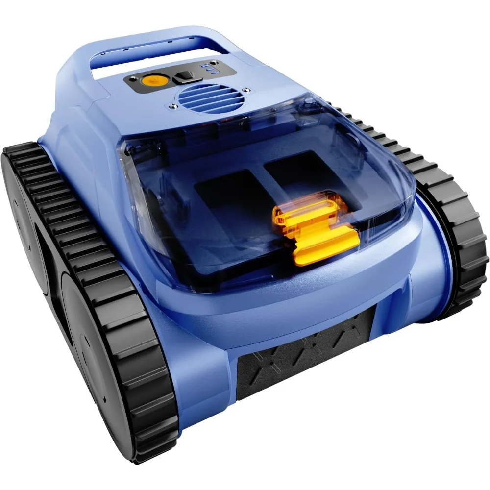 

Cordless Robotic Pool Vacuum, Pool Cleaner with Track Drive & Sonar Navigation, 180W Brushless Motor, Wall & Waterline Climbing,