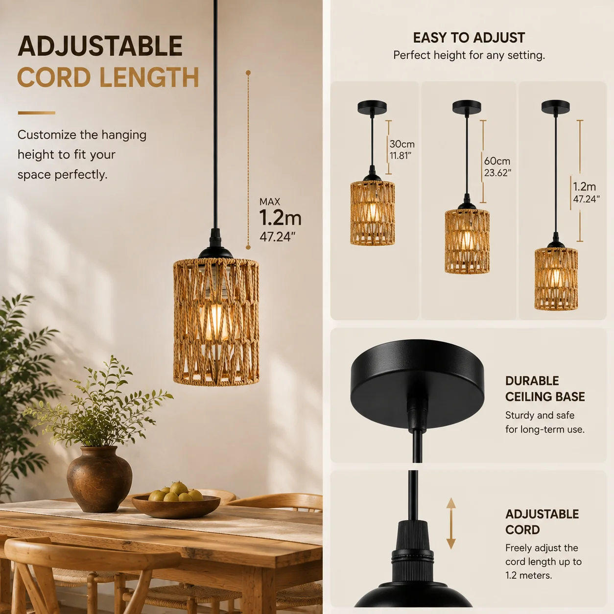 Lámpara Colgante de Hierro Tej - Kitchen Decor Lighting reseña y precio
