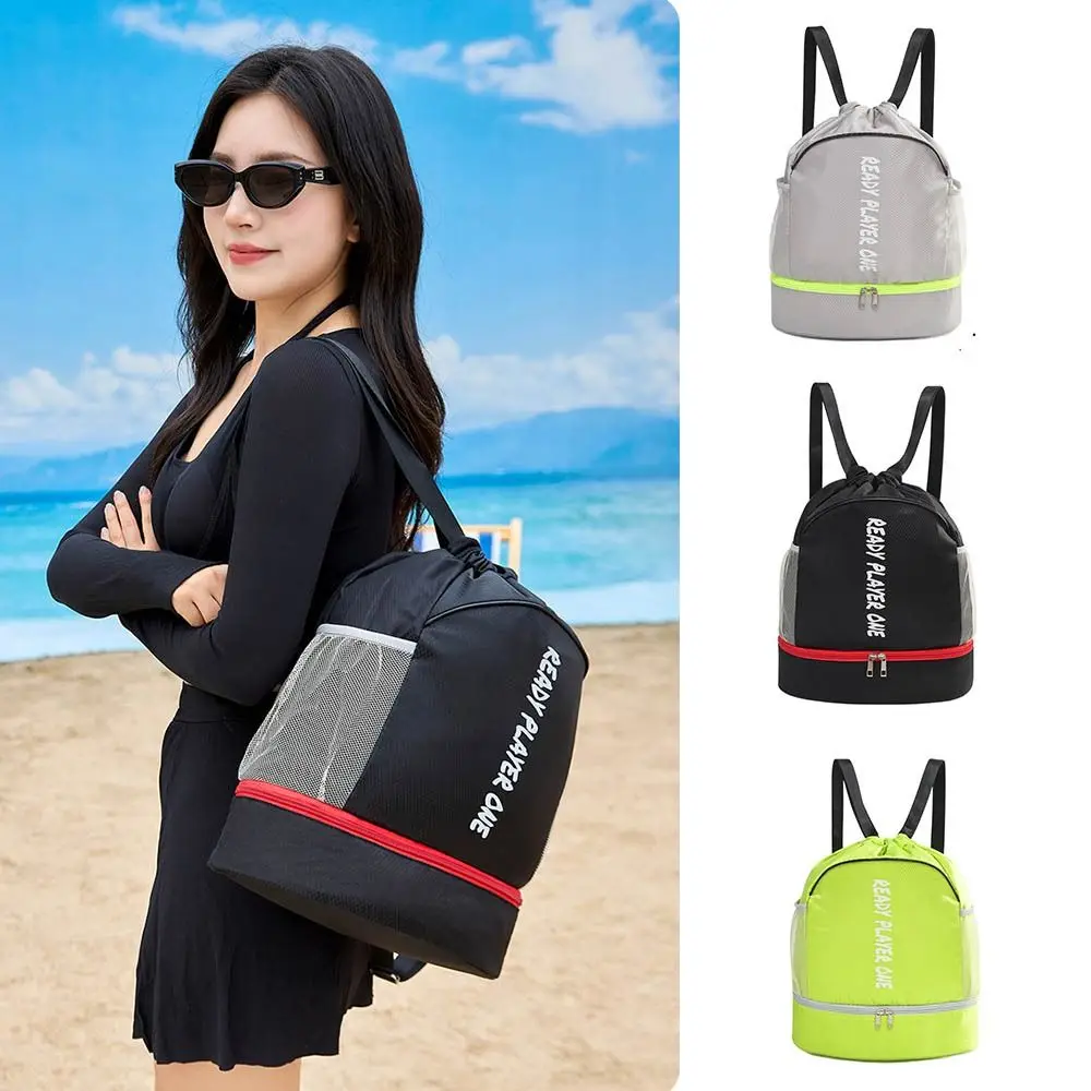 

Waterproof Swimming Backpack Dry Wet Separation Large Capacity Sport Drawstring Bag Lightweight Adjustable Straps Fitness Bag