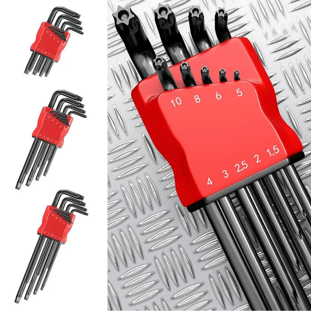 High-strength Hex Wrench Set Repair Spanner Double-End Screwdriver Hex Wrench Extended Hardness L Type Hex Wrench Allen Key Set