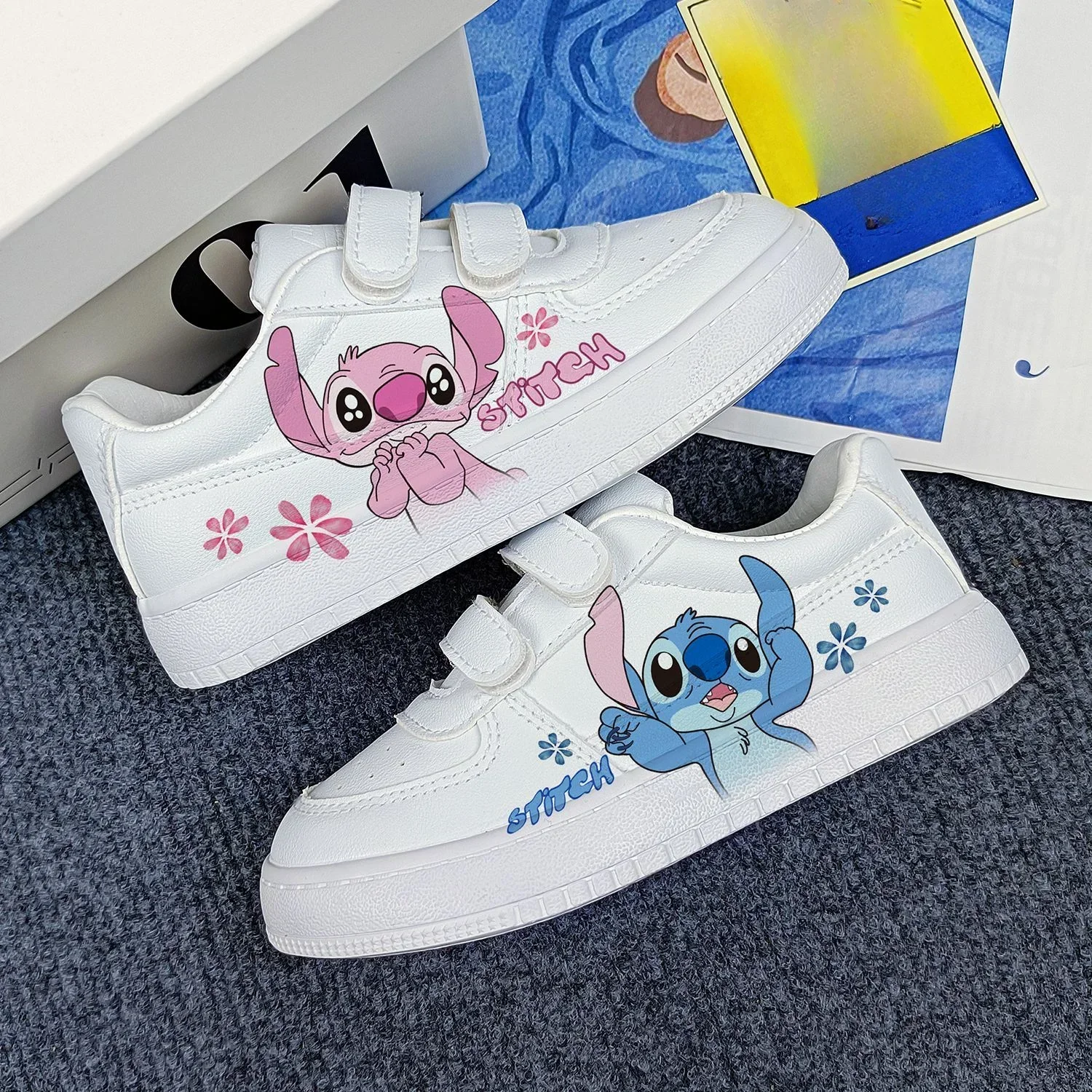 Disney kids cartoon Stitch princess cute Casual shoes non-slip soft bottom sports shoes for child gift