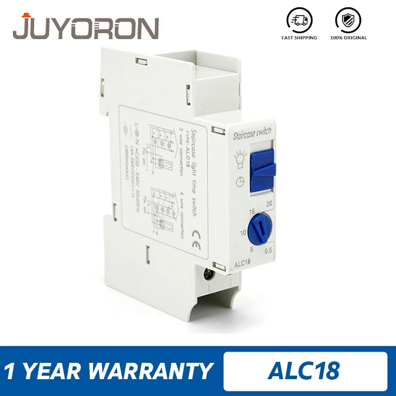 Din Rail Staircase Lighting Timer Switch 16A 220VAC for Corridor Lighting Mechanical Din Rail timer ALC18 Timer Relay Factory