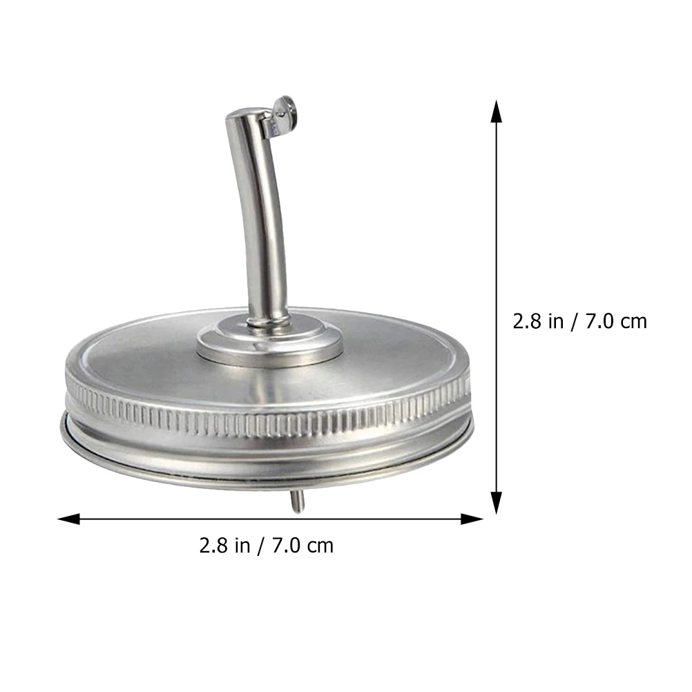 4pcs Jar Oil Spout Lids Oil Pour Spout Dispenser Lid Stainless Steel Oil Spout Replacement Lids Mason Jars Regular Mouth covers